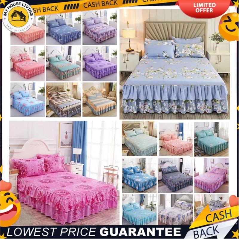 MYHOUSE_ Ready Stock 3-in-1 Set Queen size ROPOL CADAR bed Sheet ...
