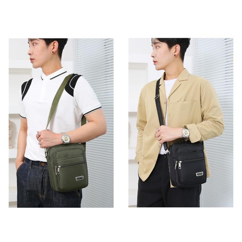 Product Introduction of Fashion Sports Bag Nylon Men's Large Capacity Multi Pocket Casual Shoulder Bag  Outdoor Color Multi Functional Crossbody Bag 14