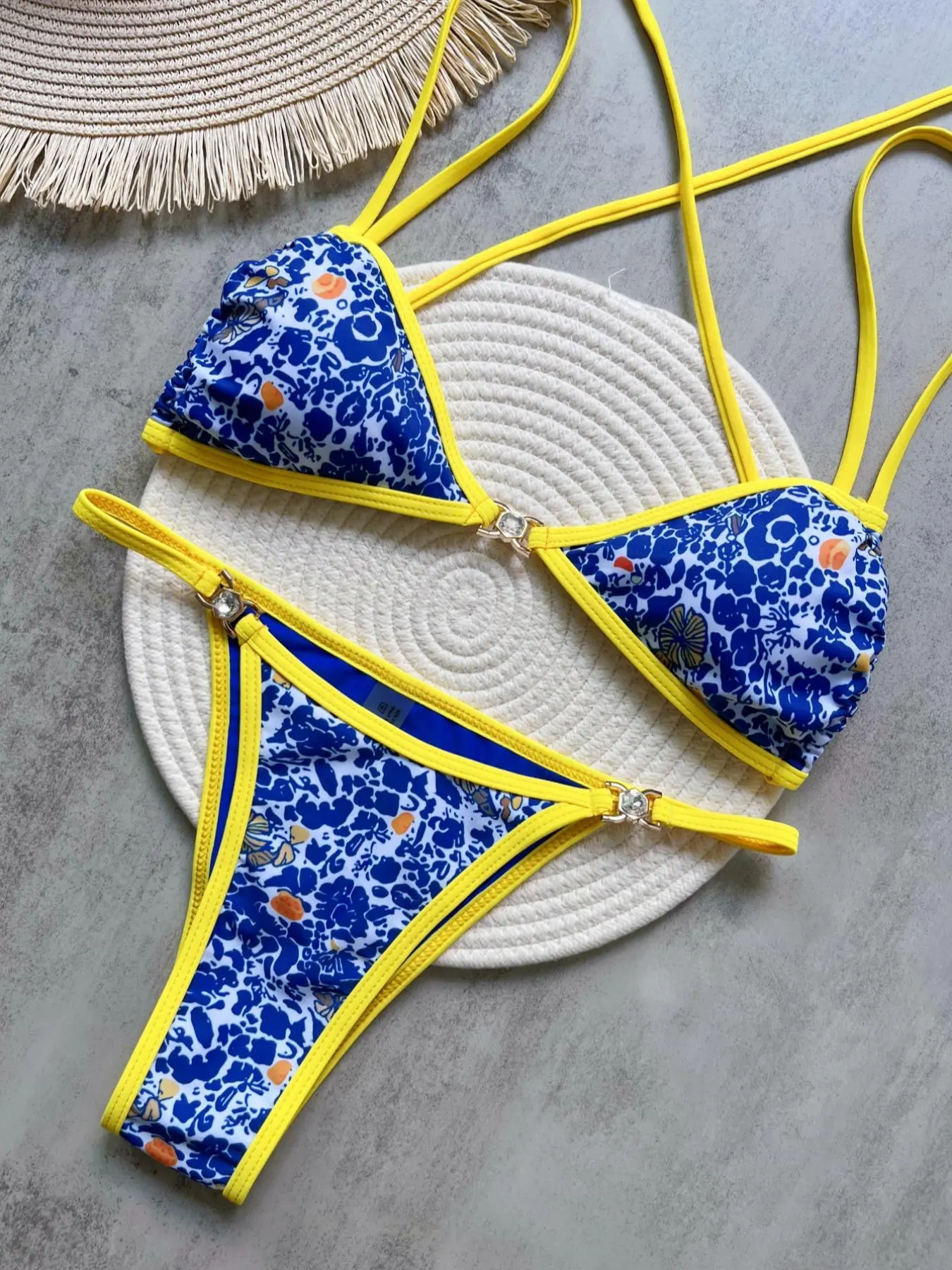 Two-Piece Set Women's Bikini Set, Casual Swim Top & Swim Bottom Two-piece Swimsuit for Beach Holiday Vacation, Ladies Swimwear for All Seasons