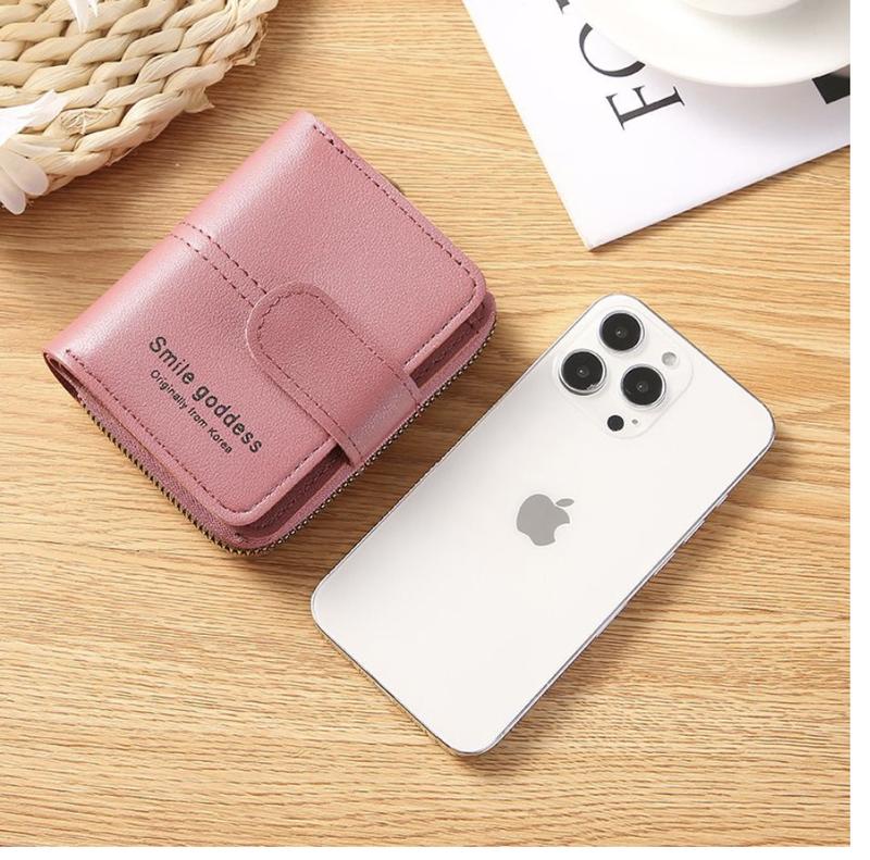 Dompet Lipat Zipper Compact Wanita Korean Style Kartu dan Koin 2