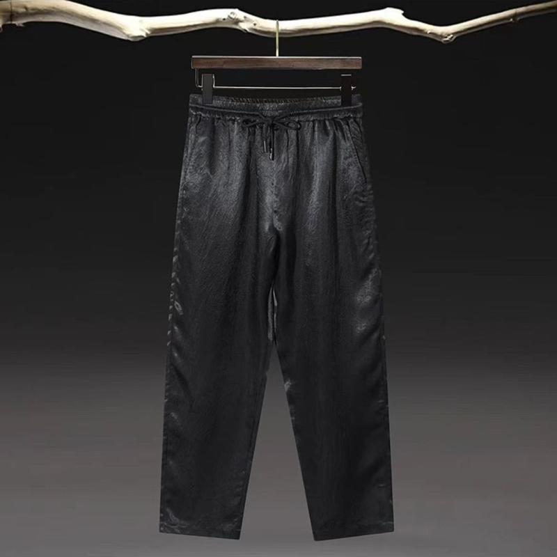 Product Introduction of 2025 New Summer Breathable Skin-Friendly High-End Chinese Style Short Sleeve Loose Trousers Two-Piece Outer Wear Trendy Men's Slim Fit Clothing Menswear Suits Lingerie 3