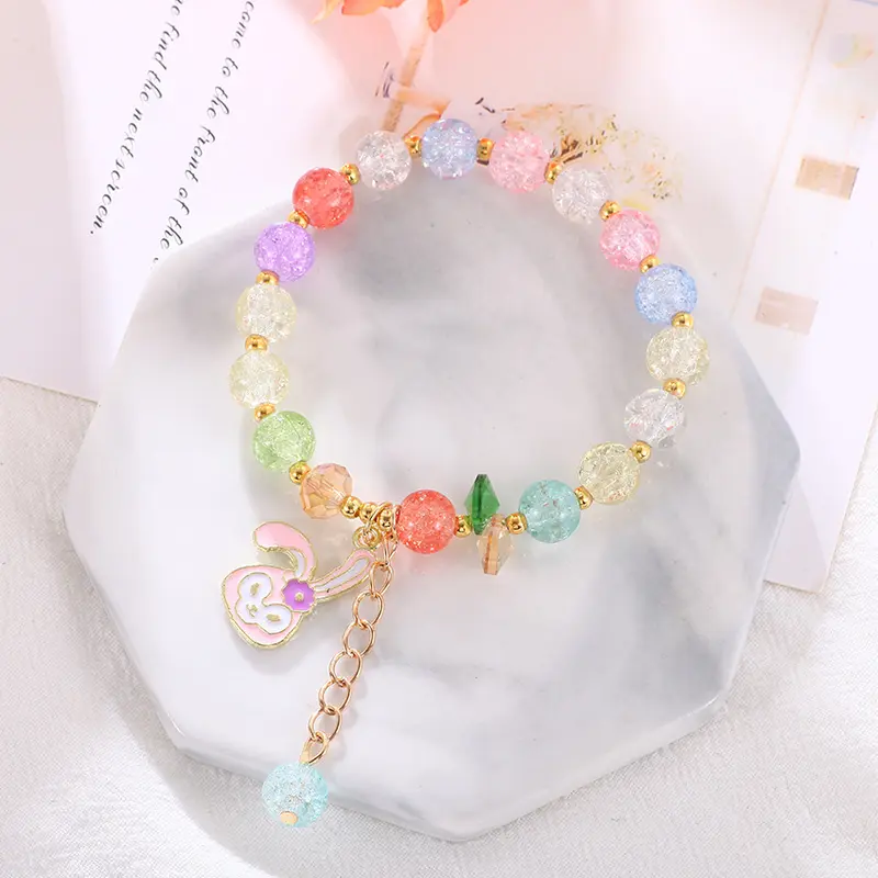 Vòng Tay Hạt Pha Lê Hoạt Hình Dễ Thương Cho Trẻ Em Ins Quà Tặng Cho Bé Gái Phụ Kiện Thời Trang Cho Trẻ Em 1