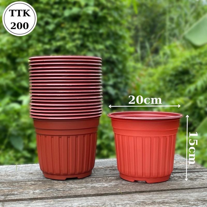 20 Cái Chậu Nhựa TTK 200 Vành Cứng 20x15