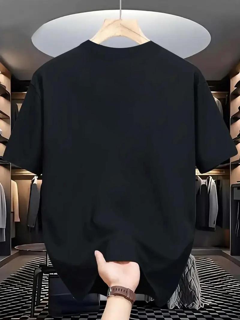 Product Introduction of Men's New York Letter Print Round Neck Tee, Regular Fit Casual Comfortable Breathable Short Sleeve Crew Neck T-shirt for Summer, Fashion Men's Top for Daily Wear 2