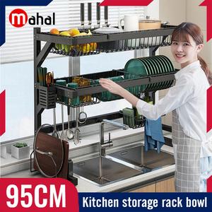 Space Saver Dish Rack Organizer Stainless Steel  Over Sink Dish Drying Rack Storage Rack Kitchen Dish Drainer Nonslip Kitchen Multipurpose Rack Basket Bowl  Tool Fruit