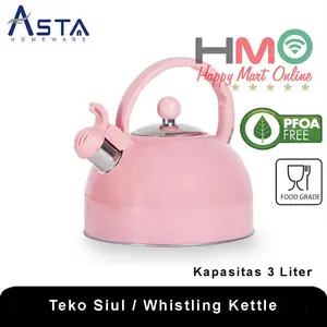 Asta Teko Siul Valentina 3L Whistling Kettle Teko Ceret Siul 3 Liter Asta Dapur Marble