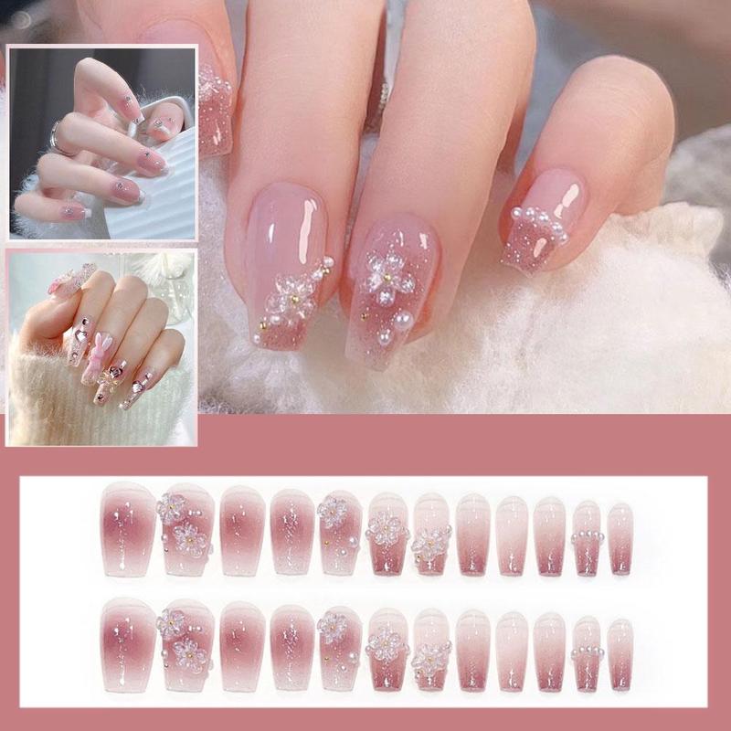 Product Introduction of 【Free Nail Jelly Glue】24pcs/set Fashion Nail Art Fake Nails Finished Nail Patch Wearable Nails 20