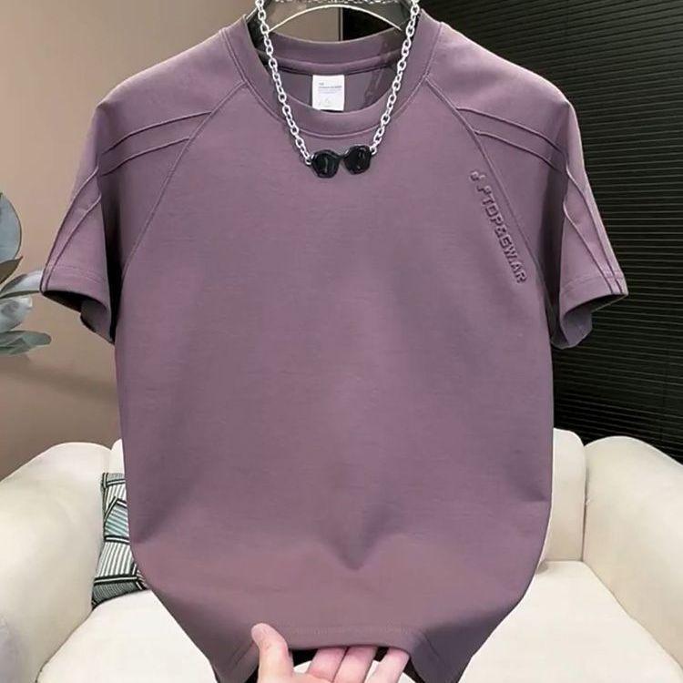  Áo Thun Nam Thiết Kế May Vá Ba Chiều Hợp Xu hướng Cổ Tròn ngắn Tay Thời Trang Chắp Vá Chữ Dập Nổi Hàng Mới Về Mùa Hè Năm 2025 Quần Áo Nam Áo 