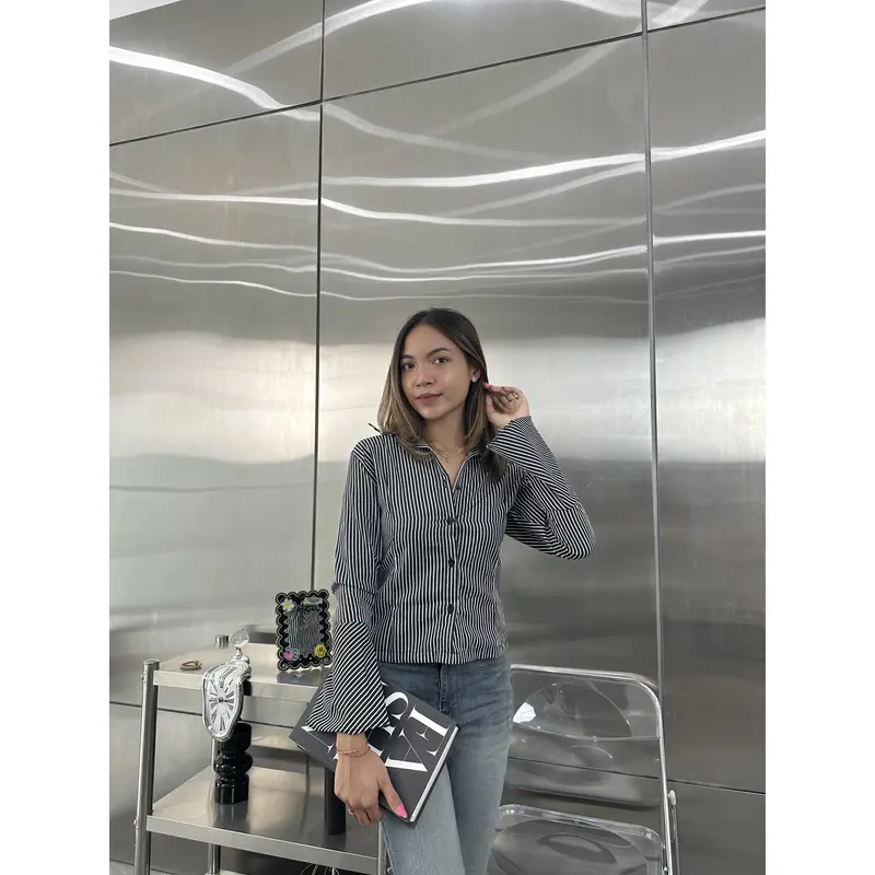 Kemeja Stripe Lonceng/ Kemeja Stripe 2024 6