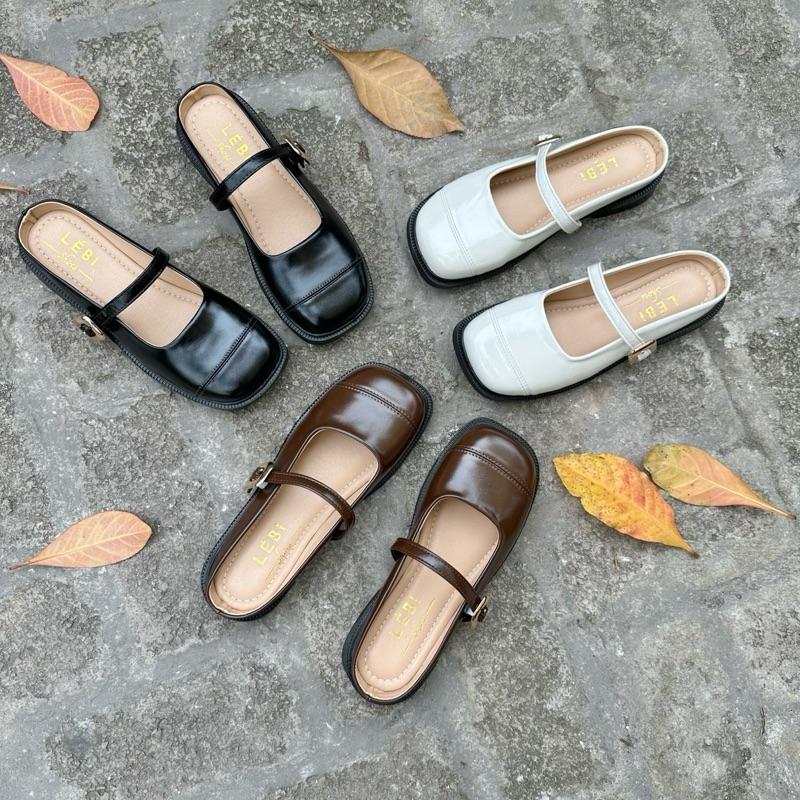  Sục bệt khóa kim loại bản to đế thấp trẻ trung xe 