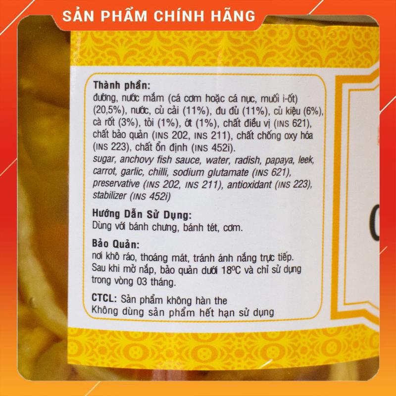 Dưa Món - Sông Hương Foods Hũ 450g - Ăn kèm, bún, phở, mì tôm, thịt nướng, bánh chưng, bánh tét... Chua Sen Chè sour pickle 1