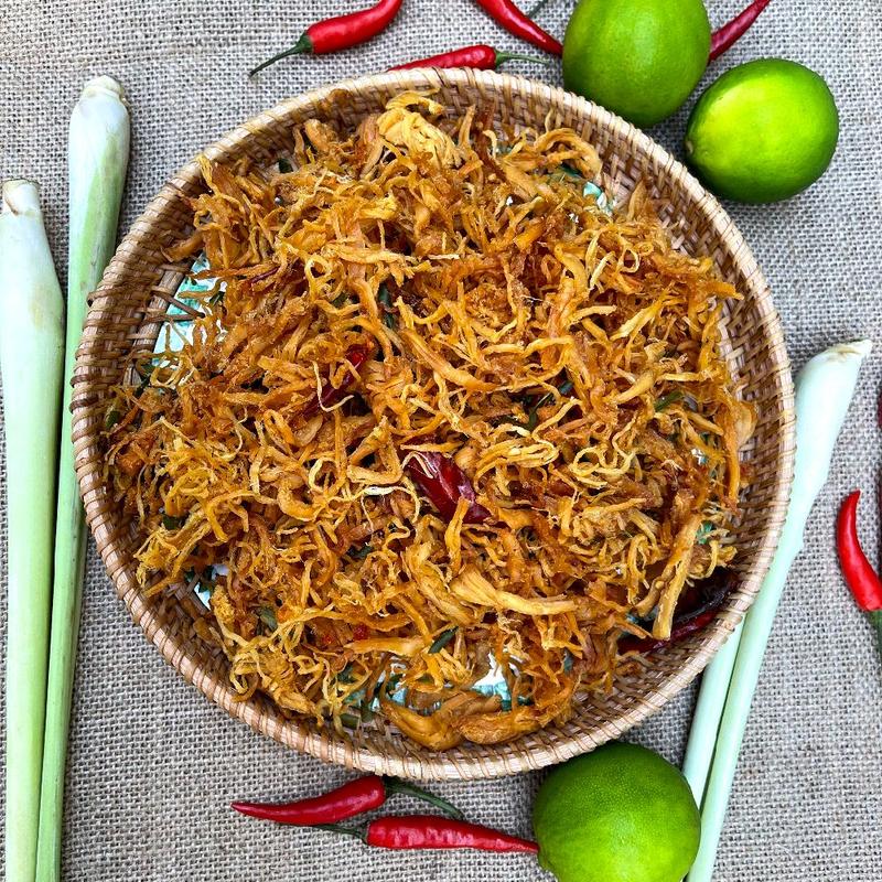 Khô gà sấy lá chanh, rất dai ngon, Snack ăn vặt hấp dẫn nhà Mộc food
