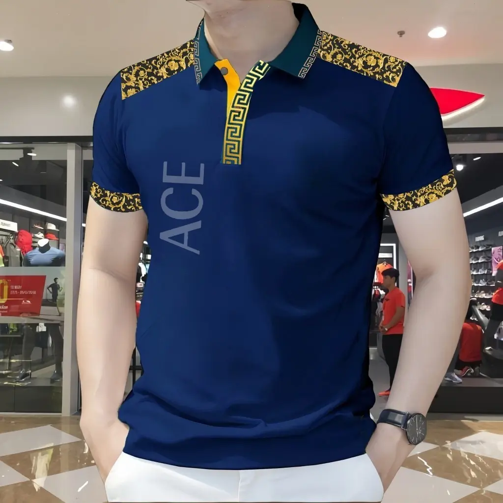 Áo Polo, Chất Liệu Cao Cấp, In 3D, Thời Trang, Áo Sơ Mi Ngắn Tay, Màu Trơn Thoải Mái, Nhanh Khô, Thích Hợp Cho Mùa Hè, Áo Dự Tiệc Đường Phố Nam Menswear Shirt Có Cổ