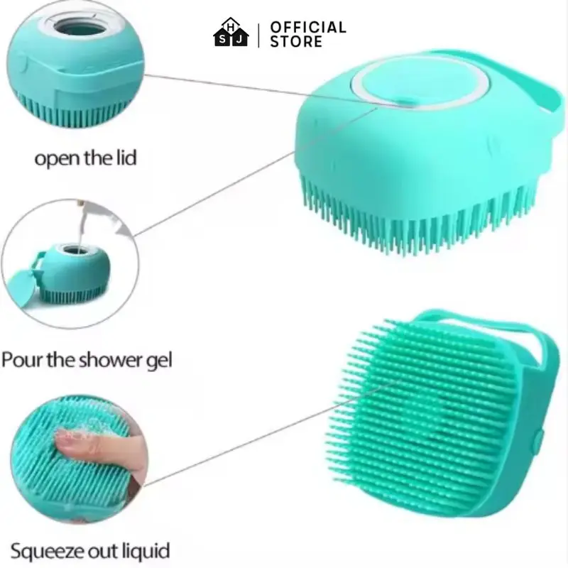 Sikat Mandi Dispenser Silicon /Shower Brush Silicon / Sikat Silicone Lembut Dispenser Sabun Mandi   Silikon 5