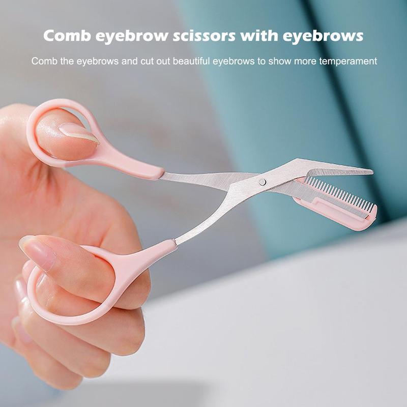Product Introduction of Buy 1 Get 2 Free Curved Eyebrow Trimmer Facial Eyebrow Scissors With Comb Stainless Steel 28
