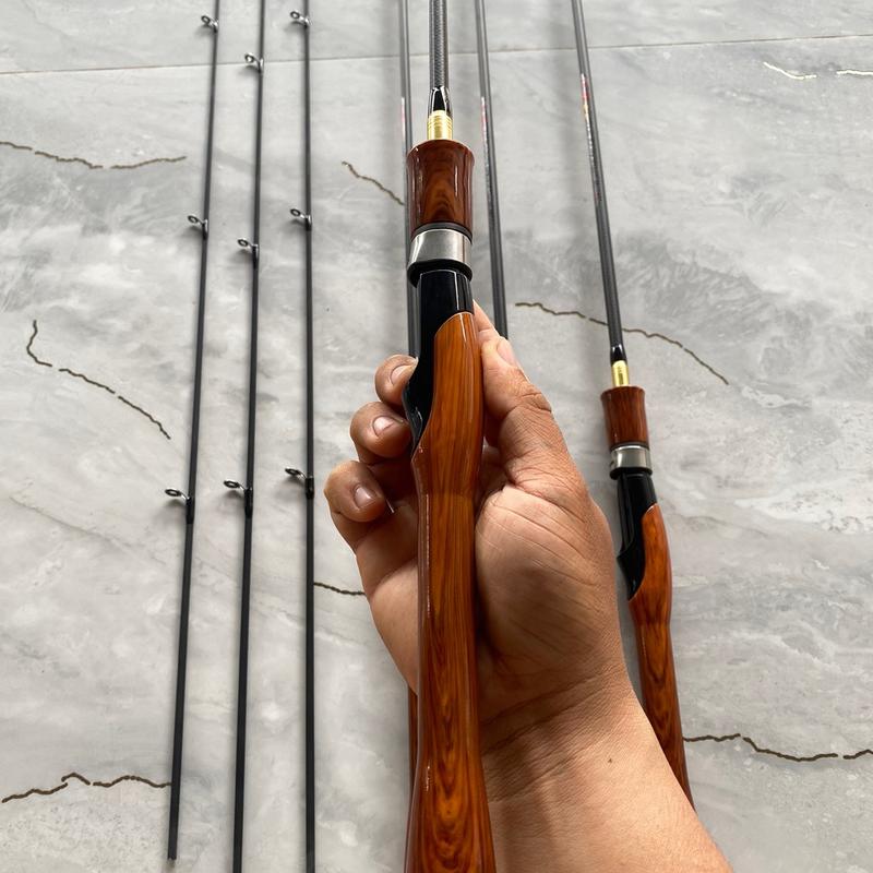 XẢ KHO Cần UL Màu Gỗ Ngọn Carbon Đặc 1m68-1m98 Thân Carbon Xoắn Cực Đẹp Giá Rẻ Câu Cá Fishing Câu Lure