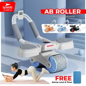 Speeds Ab Wheel Roller Plank Trainer Alat Gym Fitness Lengkap 009-18 Biru