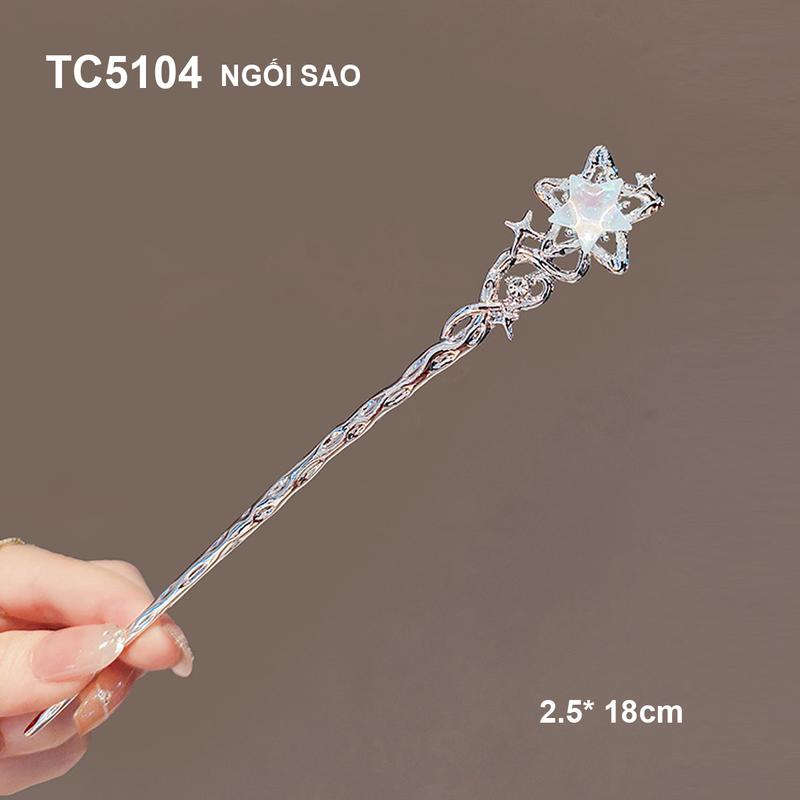 GOTI - Phụ Kiện Tóc Nữ - Trâm Cài Tóc Phong Cách Hán Phục Cổ Trang Kiểu Trâm Hình Ngôi Sao Đính Hạt TC5104