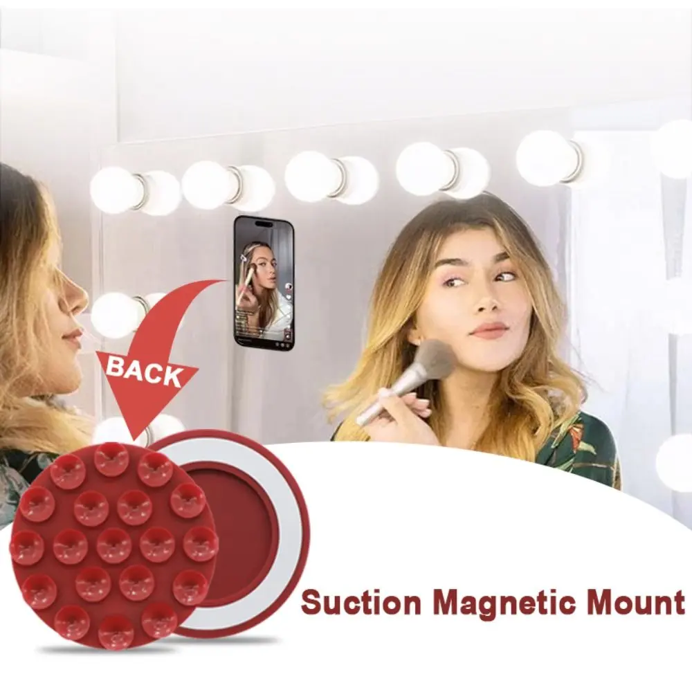 iPhone 15/14/13/12 Magnetic Magnetic Suction Cup Phone Holder New Anti Slip Fixed Phone Sucker Pad Accessories Silicone Suction Magnetic Mount for For Magsafe