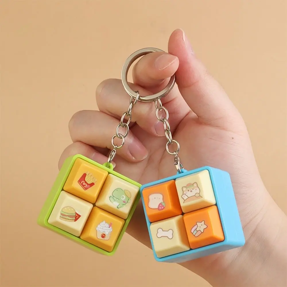 Relaxing Cartoon Fidget Keychain Keys Button DIY Keyboard Finger ...