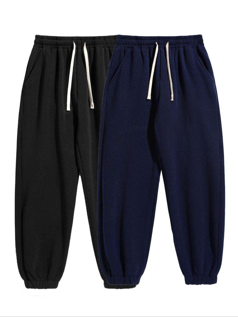 Product Introduction of Men's Solid Color Drawstring Waist Sweatpants, Casual Comfy Regular Fit Jogger Pants for Daily Wear, Men's Trousers for All Seasons 4