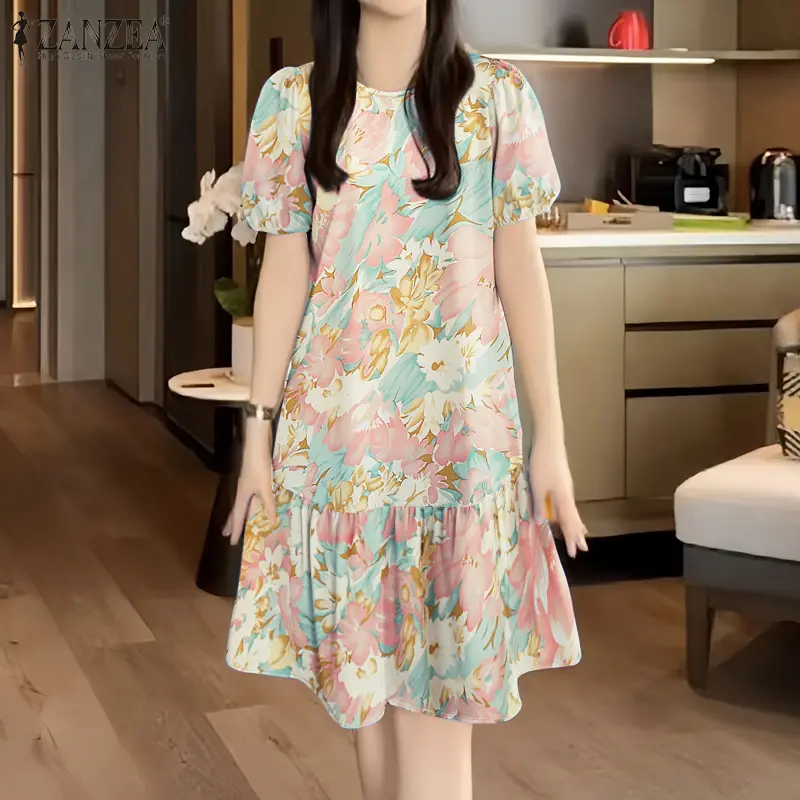 ZANZEA Korean Style Women Dress New Fashion Short Sleeve A-Line Sundress Holiday Loose Plain Mini Dresses - TikTok Shop Philippines ZANZEA Korean Style Women Dress New Fashion Short Sleeve A-Line Sundress Holiday Loose Plain Mini Dresses - TikTok Shop Philippines