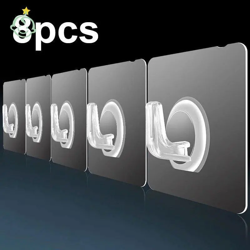 8-Piece Adhesive Plastic Wall Hook Set for Bathroom & Kitchen | Strong, Anti-Skid | Wall Hanger Sticker #WallHooks #AdhesiveHooks #HomeDecor #PlasticWallHooks #KitchenHooks #BathroomHooks