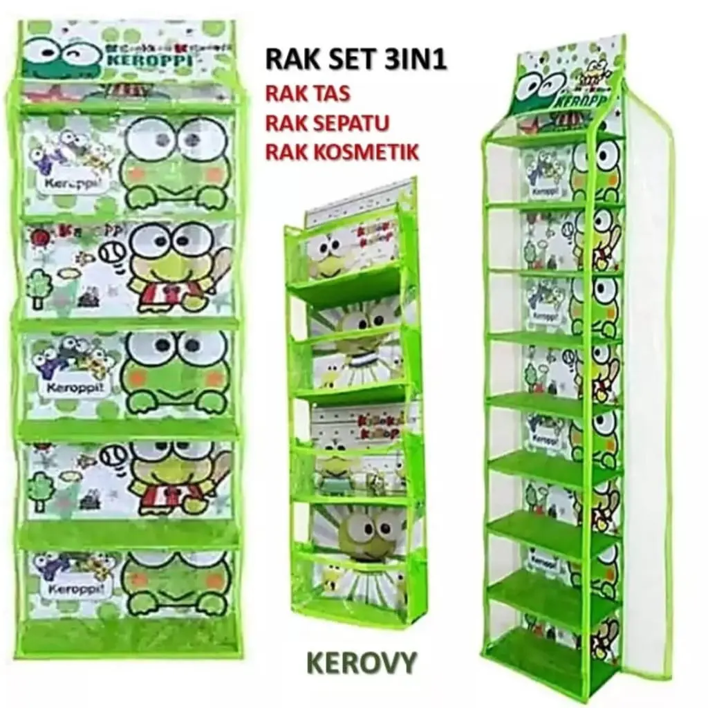 Rak set gantung 3in1 karakter(rak sepatu rak tas rak kosmetik) 3 in1 kosmetik Rak sebaguna HBO