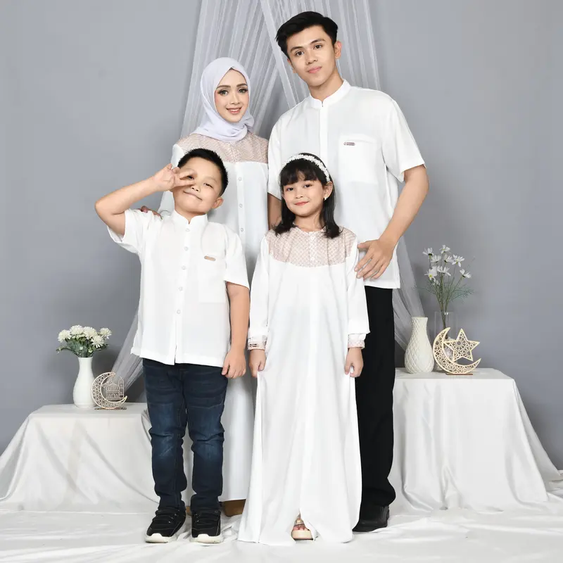 Salsa sarimbit couple keluarga baju dress keluarga mom dress set couple family set sarimbit gamis lebaran keluarga kemeja pasangan keluarga Muslim Wanita 4