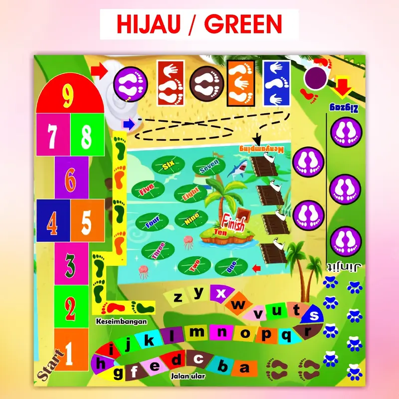Mainan Edukasi Edukatif Anak Sensory Path Space Engklek 5