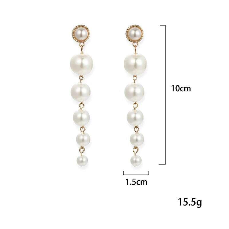 Product Introduction of Simulated Pearl Stud Fashion Long Statement Earrings for Womenn Party Wedding Female Jewelry Gift 28