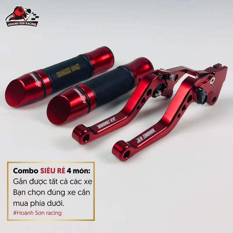 Combo 4 món đồ chơi xe cao cấp gắn được tất cả các dòng xe như EXCITER/ WINNER/ SONIC/ MSX/ AB/ VARIO/ VISION/ NOUVO/ NVX/ WAVE/ SIRIUS/ MIO/ LUVIAS/ AIRBLADE/AXELO/DYLAN/ FULED gồm cặp tay thắng 6 số-cặp tay nắm xéo-gương 5 cạnh trái-Phụ Kiện Phụ Tùng