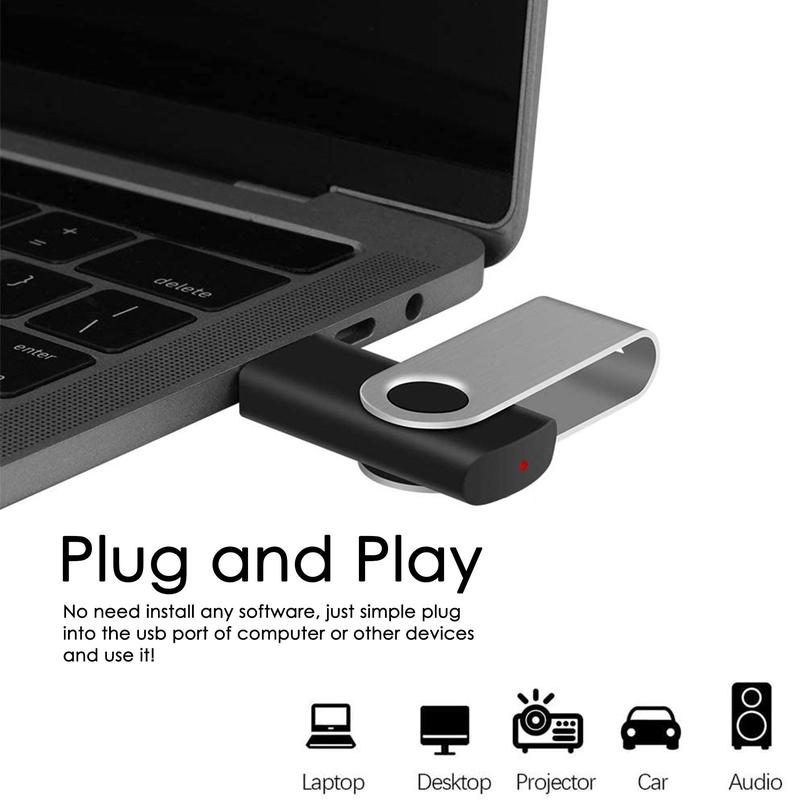 Product Introduction of Portable USB Flash Drive, 3 Counts USB 2.0 Flash Drive, Rotating Memory Stick, Jump Drive, Pen Drive, Compatible with Laptop, PC, MAC 4