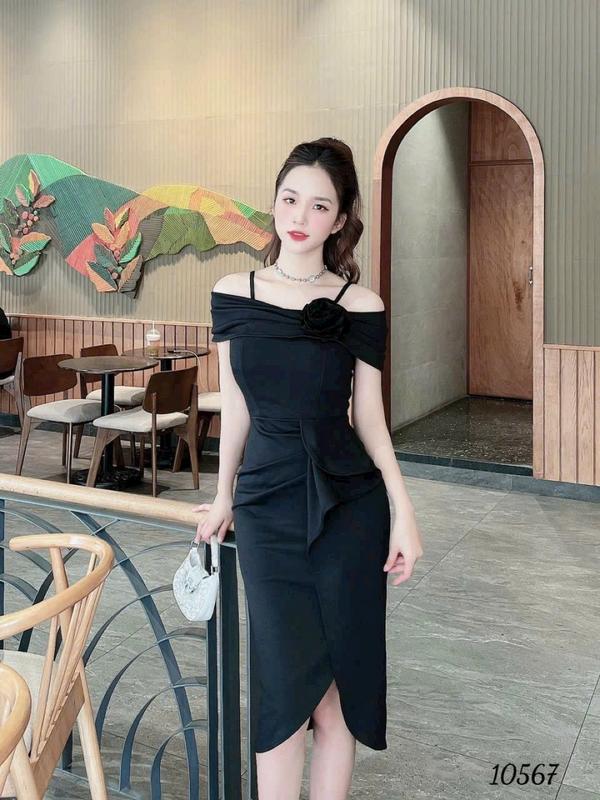 Đầm trung niên dự tiệc có size lớn - váy dự tiệc thiết kế ôm body nhún eo che khuyết điểm Ms08 Váy U30 Váy U40