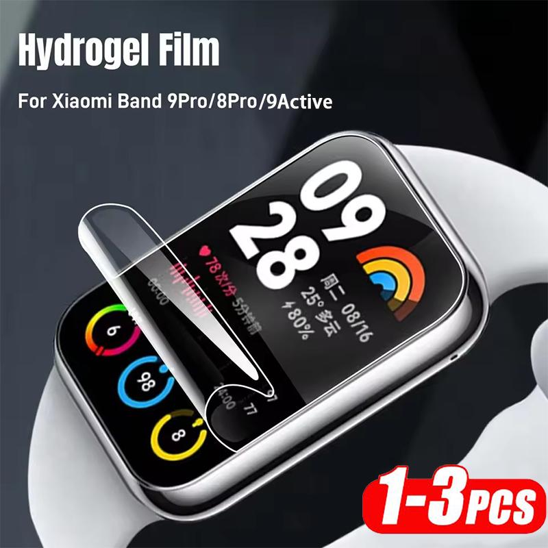 Phim Hydrogel Cho Xiaomi Mi Band 9 Pro 8 Pro 9 Active Film Phim Bảo Vệ Màn Hình Mềm Trong Suốt Chống Trầy Xước Không Kính