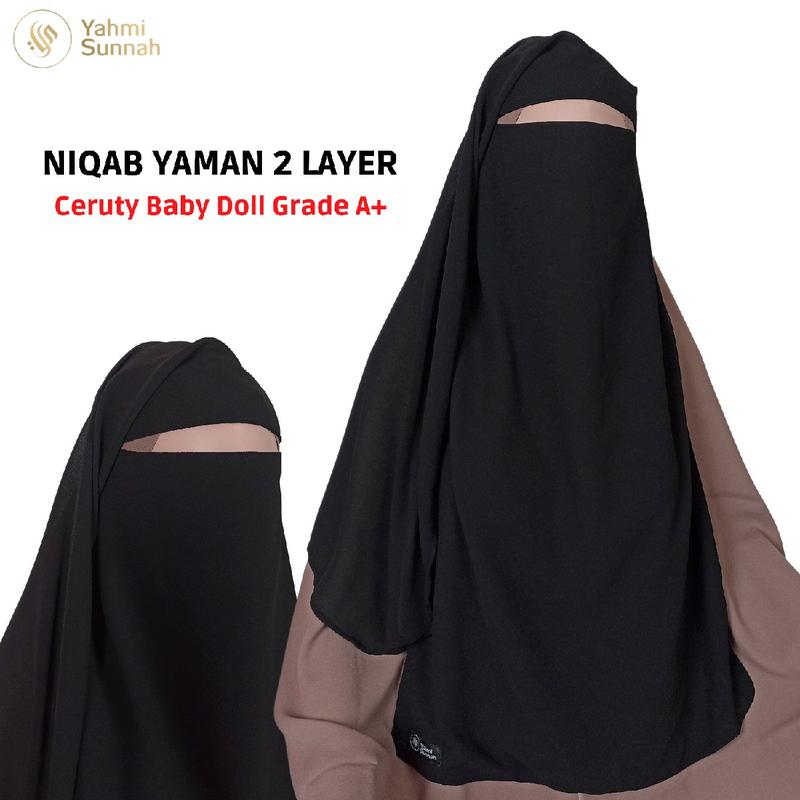 Cadar Yaman Niqab Yaman Niqob Yaman Purdah 3 Layer Long Yaman Niqob Safar Bisa COD 7
