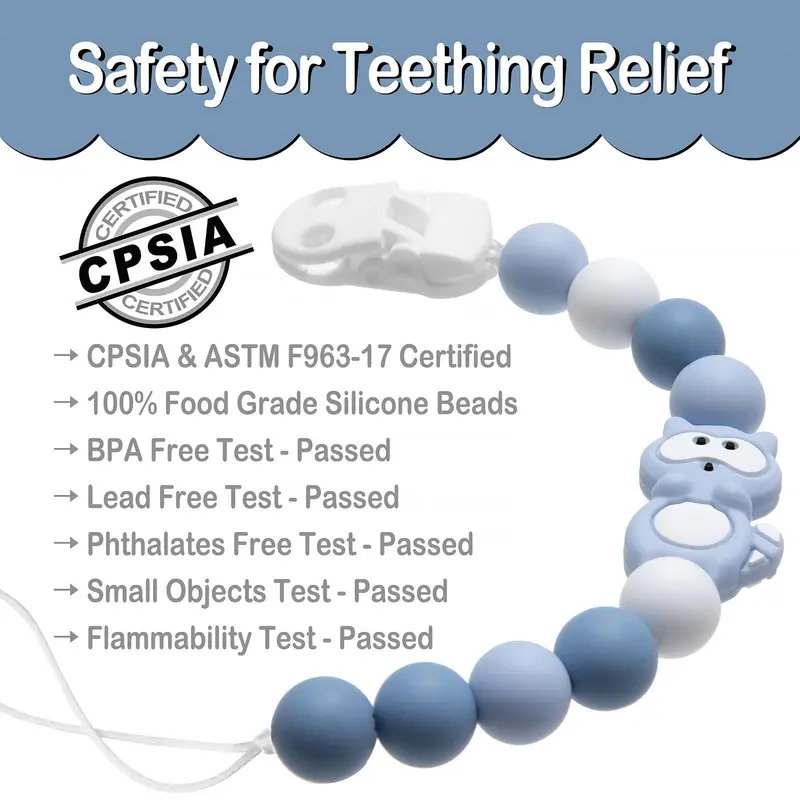 Silicone Pacifier Chain, 2 Counts/set Baby Teether Pacifier Anti-drop Chain, Baby Teething Relief Pacifier Holder, Baby Teether, Baby Care & Health 2