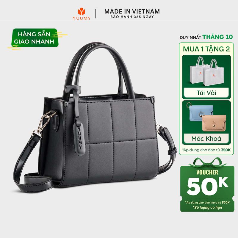 Túi Yuumy (Thời trang nữ dáng vuông viền chỉ size 20 - Túi đeo chéo da Smooth YN250)