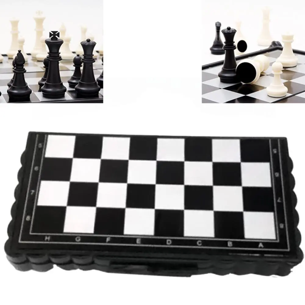 32pcs Mini Chess Set Folding Plastic Chessboard Lightweight Board Game Home Outdoor Portable Kid Toy Dropshipping