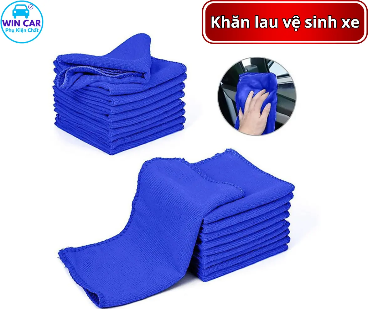 Khăn lau Ô tô đa năng vệ sinh xe màu XANH - Xám kích thước 30 x 60cm