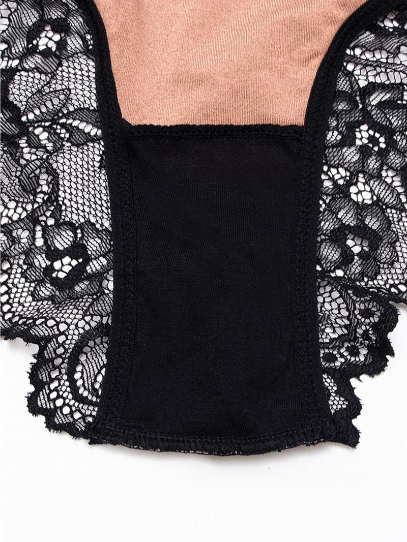 Product Introduction of Women's Solid Color Patchwork Floral Lace Bra & Panty Two-Piece Set, Elegant Comfortable Breathable Adjustable Strap Lingerie Set for Daily Wear, Underwear Set for Women 9