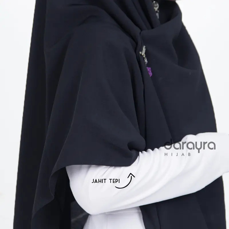 Jilbab Jumbo Segi Empat Wolfis 150 x150 CM Jahit Tepi 3