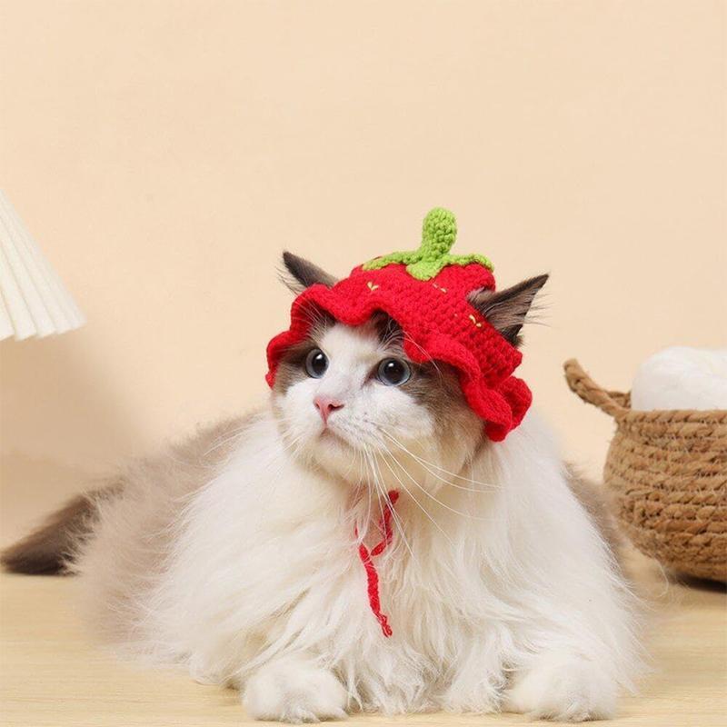 Product Introduction of Pet Knitted Hat Cat Hat With Ear Holes Cute Kitten And Dog Headgear Pet Cosplay Hat 22