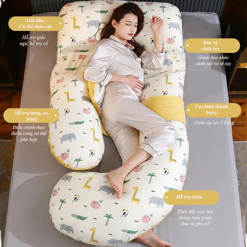 Gối Ngủ Joyourbaby Đa Năng Cho Bà Bầu Toàn Thân, Giảm Đau Lưng, Khó Ngủ, Sâu Giấc Cao Cấp Chân gối Vietnam