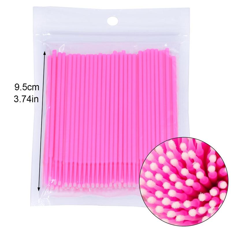 Disposable Micro Swabs, 100pcs Mascara Wands Applicators, Lip Wands, Eyelash Extension Brush Eyeliner Brush Cosmetic Tools, Clean 6