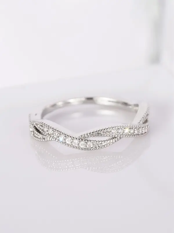 S925 Sterling Silver Fashion Simple Zircon Decorated Ring, Fashion Jewelry for Party, Daily Clothing Decor, Trendy All-match & Exquisite Jewelry for Birthday Gift 5