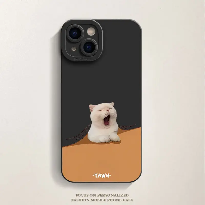 Ốp Điện Thoại Cặp Đôi, Chó Và Mèo Kêu Cọc, Dành Cho iPhone 15 / 14 / 1312 / 11promax / XR / Xs, Bao Gồm Tất Cả, Chống Rơi, Chất Liệu Mềm 4