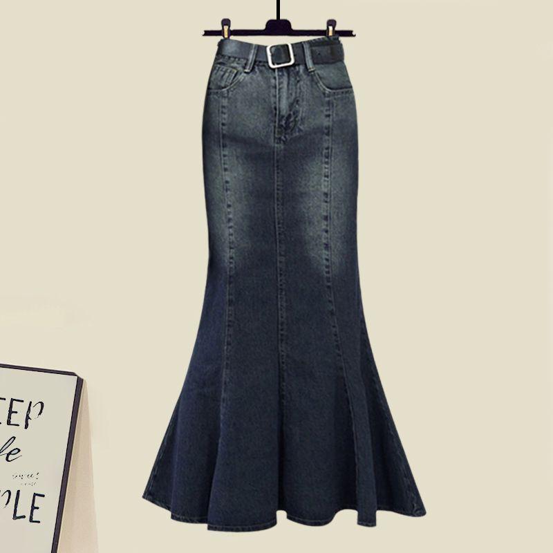Product Introduction of Summer Suit Women's 2024 New plus Size Women's Fashion Design Tight Waist Slim Fishtail Skirt Two-Piece Set Comfort Clothing Cotton Longsleeve Womenswear Customized Evening Fabric Gorgeous Overall Simple Soft 31