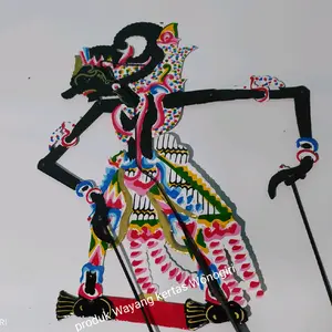 wayang kulit kertas duplex Gatotkaca Hitam ukuran standar pentas pedalangan
