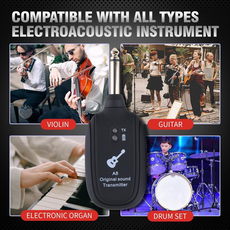 Wireless Electric Harmonica Transmitter Receiver, 1 Set Wireless BT Harmonica Receiver Electric Harmonica Audio Transmitter, Electric Harmonica Accessories, Thanksgiving, Chrismats Gift Set 7